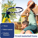 5-in-1 Swing Sets for Backyard for Kids 3-8, Tree Swings for Kids Outdoor with Slide, Basketball Hoop, Two Swing Seats and Gymnastics Rings by TinyTreasures Baby Boutique