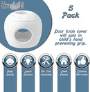 Door Knob Safety Cover for Kids - 5 Pack - Baby Proof Door Knob Covers - Door Locks for Kids Safety Child Proof - White by TinyTreasures Baby Boutique