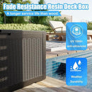 100 Gallon Outdoor Storage Box,Large Waterproof Resin Deck Box,Lockable Storage Container with Reinforced Support for Patio Cushions,Garden Tools,UV-Resistant（Black Rattan） by CozyNest Decor