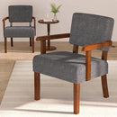 Accent Chair Set of 2 with Table, Living Room Chairs with Soft Seat and Armrests for Living Room Bedroom Reading Room Waiting Room, Grey (AC01) by CozyNest Decor