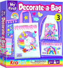 KRAFUN Decorate-a-Bag Craft Kit for Kids 5+ Years, Unicorn & Fairy Theme with Stickers & Gems, 3 DIY Customizable Bags, Step-by-Step Instructions, Creative Activity Set Girls & Boys, Educational Toy by TinyTreasures Baby Boutique