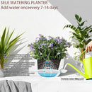 2 Pack 12 Inch Large Hanging Planters with Chains Self Watering White Plastic Hanging Pots for Indoor Outdoor Plants, Garden Porch Home Decor，White by GreenHaven Gardens
