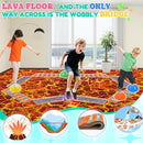 Stepping Stones for Kids, Textured Balance Pods and Adventure Floor Mats Set with Game Spinner for Kids Adults, Obstacle Course Sensory Toys Great for Indoor Outdoor Play Family Fitness Fun by TinyTreasures Baby Boutique