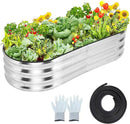 2 Pcs 4.5x2x1ft Oval Raised Garden Bed, Galvanized Raised Beds,Open-Ended Base Metal Raised Planter Beds,Planter Raised Boxes for Vegetables, Flowers,Tool-Free Asse,Rubber Edge by CozyNest Decor