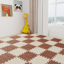Skyweaver 12 Tiles Soft Non-Toxic Baby Play Mat for Floor EVA Foam Jigsaw Puzzle Play Mat, Interlocking Squares with 0.6inch for Babies, Toddlers & Kids Gym, Nursery, Playroom, White by TinyTreasures Baby Boutique