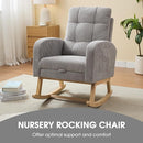 NIOIIKIT Nursery Rocking Chair, Corduroy Upholstered Rocking Chair with Adjustable Footrest, Tufted Rocker Chair with Side Pocket, Glider Rocker for Living Room, Bedroom (Gray Retro) by TinyTreasures Baby Boutique