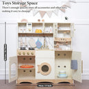 Wooden Play Kitchen for Kids with Realistic and Interactive Features, Includes 20 Toy Kitchen Accessories, Ideal Pretend Playset Gift for Kids and Toddlers Ages 3+ by TinyTreasures Baby Boutique
