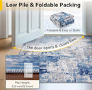Washable Area Rugs 4ft Non-Slip Modern Abstract Soft for Living Room Entryway Bedroom Nursery, Print Pattern, Blue Grey Navy Gray by TinyTreasures Baby Boutique