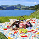 Extra Large Picnic Blanket Waterproof,80"x 80"Foldable Machine Washable Beach Blanket,Outdoor Blanket for 6-8 Adults,Suitable for Indoor Crawling,Park Beach,Camping,Hiking,Family Travel(Fruit) by TinyTreasures Baby Boutique