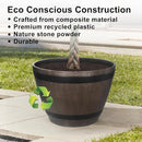 Large Whiskey Barrel Planter for Outdoor Plants - Flower Pots Garden Wine Barrel Planter Outdoor - 21" D x 15" H by GreenHaven Gardens