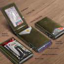 BULLIANT Men Wallet,Money Clip Wallet Slim For Gift Men 9Cards-Metal Credit Card Case in Magnetic Leather Flip by TinyTreasures Baby Boutique