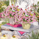 ‌20 Bundles Artificial Flowers for Outdoors‌ with 6 Faux Butterflies, UV Resistant ‌Fake Flowers‌ with Eucalyptus Leaves, ‌Artificial Plants Outdoor‌ for Patio Garden Porch Home Decor (Pink) by CozyNest Decor