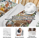 Personalized Baby Crib Bedding Set for Baby Boys Girls, Animal Stump Pattern Custom Name Baby Crib Sets 5-Pcs, Toddler Double Layer Blanket Fitted Sheets Changing Pad Cover Rug Wall Art Set by TinyTreasures Baby Boutique