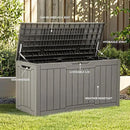YITAHOME 100 Gallon Outdoor Storage Box, Large Water Resistant Resin Deck Box, Indoor Outdoor Lockable Storage Container for Patio, Garden, Cushions, Tools, Equipment (Taupe) by CozyNest Decor
