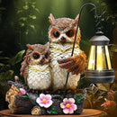 Json Garden Owls Statue with Solar LED Lantern, Loving Owls Family Embrace, Gifts for Mom Yard Art, Whimsical Figurine Large Sculpture Lighted Outdoor Mother's Day Spring Decorations for Lawn, Porch by CozyNest Decor
