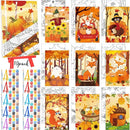 Blosssound 10 Set Pre Printed Canvas Pre Drawn Canvas Painting with Easel Kits 5" x 7" Outline Painting Panels for Beginners, DIY Craft Project, Party Favor, Home Decors(Autumn) by TinyTreasures Baby Boutique