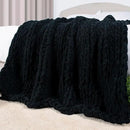 Carriediosa Chunky Knit Throw Blanket 60" X 80" Twin, 100% Hand Made Large Chenille Loop Yarn Soft Fluffy Throws for Couch Sofa Bed, Big Crochet Cozy Heavy Thick Cable Woven Blankets, Black by CozyNest Decor