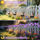 Solar Garden Lights – 16 LEDs Solar Firefly Lights, Purple Swaying Lights Outdoor Waterproof, 2 Pack 8 Heads Garden Decorative for Yard Patio Pathway Lawn Decorations by CozyNest Decor