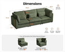 Oversized Modular Sofa, Extra Deep Cloud Corduroy Sectional Couch with Ottoman Chaise, Fluffy Chenille 3 Seater Sofa for Living Room, Villa (Basic 3 Seater, Corduroy Green) by CozyNest Decor