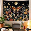 Lunerfex Boho Butterfly Tapestry Flower Moon Wall Tapestry, Moon Phases Tapestries for Bedroom Cute Tapestries Wall Hanging for Bedroom Living Room Decor Butterfly-2 44"x60" by CozyNest Decor