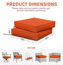 Patio Chair Cushions 22 X 22 X 4 Inch Waterproof Outdoor Seat Cushions for Patio Furniture, Outdoor Sofa Couch Pads with Ties & Handle, Set of 2, Orange by GreenHaven Gardens