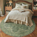 jinchan Round Rug 7ft Area Rugs,Vintage Floral Distressed Design Machine Washable Soft Non-Slip Low-Pile Ultra-Thin Circle Rug for Living Room Dining Room Bedroom Home Office (7' Round,Dark Green) by TinyTreasures Baby Boutique