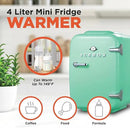 IBMF4MNT Fridge for Bedroom, Skincare, Portable Cooler & Warmer for Makeup, for Office & Home Refrigerator, Mini (4 L / 6-Can), Mint Green by CozyNest Decor
