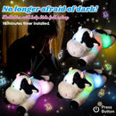 Cuteoy Glowing LED Cow Light-up Nightlight Toys Musical Plush Stuffed Animal Soft Singing Lullabies Birthday Christmas Plushies Gifts for Kids Boys Girls,15.5" by TinyTreasures Baby Boutique