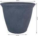 Sunnydaze 20-Inch Anjelica Large Plastic Pot for Plants - Outdoor Polyresin Round Planter with Drillable Drainage Holes - Slate - 2pk by CozyNest Decor