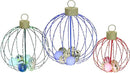 Outdoor Christmas Decorations, Set of 3 Lighted Christmas Ball Ornaments with 570 LED Lights, 6 Ground Stakes, Included 20 Small Plastic Xmas Ball Ornaments for Holiday Decor Yard by CozyNest Decor