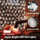 Christmas Net Lights, 204 LED Outdoor Mesh Lights Waterproof, Bush Solar Net Lights with 8-Lighting Modes for Tree Garden Yard Christmas Wedding Party Decoration(White) by GreenHaven Gardens