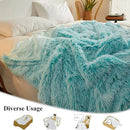 XeGe Luxury Faux Fur Blanket, Soft Big Fluffy Throw, Shaggy Plush Decorative Couch Blanket, Cute Furry Fuzzy Bed Throw for Bedroom Living Room, Ombre Aqua Green, 60x90 by CozyNest Decor