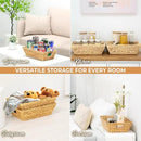 Set of 2 Snack Baskets, Wicker Snack Basket Organizer for Office, Small Wicker Baskets with Handles, (2 Medium Basket) by CozyNest Decor