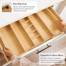 Adjustable Kitchen Drawer Organizer for Utensils and Junk, Food-Safe Contract Grade with 100% Sustainable Wood, Expandable from 16 to 28 Inches Wide - Natural Bamboo by CozyNest Decor