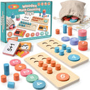 Lewo Wooden Montessori Math Manipulatives Preschool Toys, 1 to 20 Addition and Subtraction Games with Ten Frame/Number Flashcard, Educational Learning Counting Peg Board for Toddlers 3 4 5 Year Old by TinyTreasures Baby Boutique