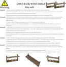 Coat Rack with Shelf Wall Mount, Entryway Bamboo Hanging Shelf, Set of 2, Wall Hook Rail for Hallway Décor, Storage Clothe, Hat, Robe, Key, Dog Leash (White+Black) by CozyNest Decor