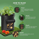 5-Pack 10 Gallon Potato Grow Bags, Garden Planting Bag with Reinforced Handle, Thickened Nonwoven Fabric Pots for Tomato, Vegetable and Fruits by CozyNest Decor