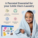 Miss Mouth's Messy Eater Laundry Detergent Sheets - Laundry Detergent, Hypoallergenic, Sensitive Skin Safe, Pediatrician and Dermatologist Tested, Fragrance Free, Travel Friendly, 60 loads by TinyTreasures Baby Boutique