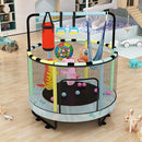 LAMERGE 55" 7-in-1 Round Trampoline for Kids Boys & Girls Ages 1-8, Indoor & Outdoor Trampoline for Fun, Adjustable Height Handrail ＆ Enclosed Safety Net ＆ Durable Designs for Toddlers Children by TinyTreasures Baby Boutique