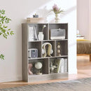 LEYAOYAO 7 Cube Bookshelf with Base,3 Tier Mid-Century Modern Grey Bookcase,Standing Wide Bookshelves Storage Organizer Shelf,Rustic Wood Display Cabinet Book Shelves for Bedroom,Living Room,Office by CozyNest Decor
