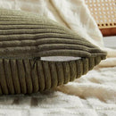 Fancy Homi 2 Packs Olive Green Samll Decorative Throw Pillow Covers 14x14 Inch with for Couch Bed Sofa, Rustic Farmhouse Boho Home Decor, Soft Corss Patchwork Corduroy Square Cushion Case 35x35 cm by CozyNest Decor