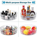 FreshKeeper Plastic Lazy Susan Organizer, Clear Pantry Lazy Susan Turntable for Cabinet and Kitchen 11’’ with Removable Dividers by CozyNest Decor