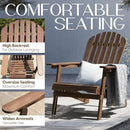 IDZO Outdoor Wooden Folding Adirondack Chair Set of 2 with Pre-Assembled BackRest, Wood Patio Chair for Garden Backyard Porch Pool Deck Firepit by CozyNest Decor