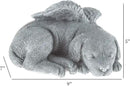 Pure Garden Sculpture Pet Memorial Statue, Sleeping Angel Dog, Stone Finish by GreenHaven Gardens