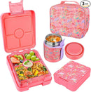 Bento Lunch Box Set With 10oz Soup Thermo, Leak-proof Lunch Containers with 4 Compartment, Kids Hot Thermo Food Jar/Insulation Lunch Bag, Food Containers for School（Mermaid） by TinyTreasures Baby Boutique