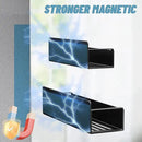 4 Pack Magnetic Spice Rack for Refrigerator, Black Magnetic Shelf for Kitchen Organizer and Storage, Mini Organizers for Oven and Fridge with 4 Hooks by CozyNest Decor