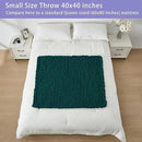 Bigacogo Chunky Knit Throw Blanket for Couch, 40x40 inches, 100% Hand Knitted with Thick Jumbo Chenille Yarn, Cozy Soft Large Rope Knot Cable Crochet Blankets for Sofa Bed Living Room, Dark Green by CozyNest Decor