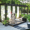 Outdoor Statues Angel Décor Garden Statue - 34 inch Large Garden Angels Outdoor Religious Statues Catholic Resin Concrete Finish Yard Patio Deck Home Entryway Hallway Sculpture 13.7 * 9.8 * 34 Inch by GreenHaven Gardens