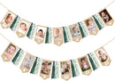 pinkblume 1st Birthday Burlap Photo Banner Garland Handmade Felt from Newborn to 12 Months with Gradient Sage Green Ribbon for Baby Boy Girl Monthly Milestones First Birthday Party Decoration Supplies by TinyTreasures Baby Boutique
