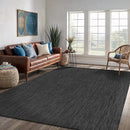 Washable Indoor Outdoor Rug 8x10 Weather Resistant Area Rugs Modern Solid for Porch Deck Balcony Backyard Patio Outside Carpet (8 X 10 Dark Grey) by CozyNest Decor